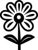 Flower - Black and White Isolated Icon - Vector illustration