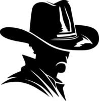 Cowboy, Black and White Vector illustration