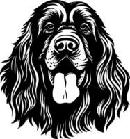 Leonberger - negro y blanco aislado icono - vector ilustración