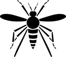 mosquito - negro y blanco aislado icono - vector ilustración