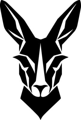 Kangaroo - Black and White Isolated Icon - Vector illustration
