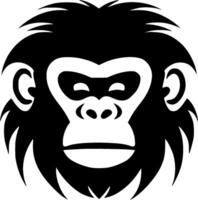 Monkey - Black and White Isolated Icon - Vector illustration