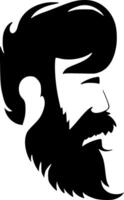 barba - negro y blanco aislado icono - vector ilustración