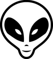 Alien, Black and White Vector illustration