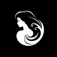 Mermaid, Black and White Vector illustration