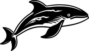 ballena - negro y blanco aislado icono - vector ilustración