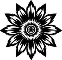 flor - negro y blanco aislado icono - vector ilustración