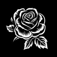 Rose - Black and White Isolated Icon - Vector illustration