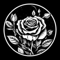 rosas, negro y blanco vector ilustración