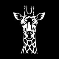 jirafa - negro y blanco aislado icono - vector ilustración
