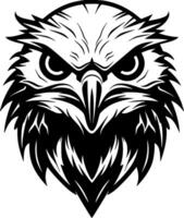 Falcon, Black and White Vector illustration