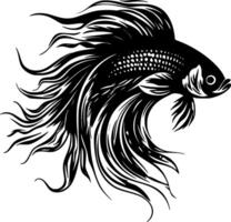 Betta Fish, Minimalist and Simple Silhouette - Vector illustration