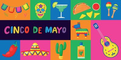 cinco Delaware mayonesa. fiesta concepto. vector