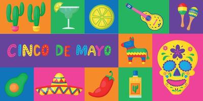 Beautiful vector illustration with design for Mexican holiday 5 may Cinco De Mayo.