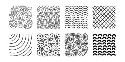 Set of hand drawn textures. Abstract background. vector