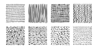 conjunto de mano dibujado texturas resumen antecedentes. vector