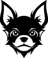 chihuahua - negro y blanco aislado icono - vector ilustración