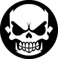 Skull, Black and White Vector illustration