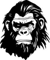 Chimpanzee, Minimalist and Simple Silhouette - Vector illustration