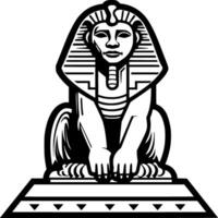 Sphinx, Black and White Vector illustration