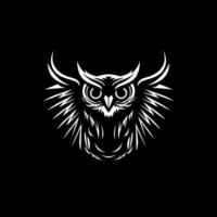 Owl - Black and White Isolated Icon - Vector illustration