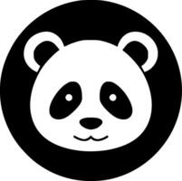 panda - negro y blanco aislado icono - vector ilustración