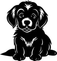 Puppy, Minimalist and Simple Silhouette - Vector illustration