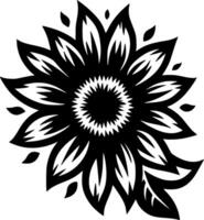 flor - negro y blanco aislado icono - vector ilustración