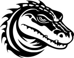 Alligator, Black and White Vector illustration