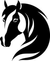 Horse, Black and White Vector illustration