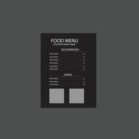 Food and Wine Menu Layout in Two Sizes vector