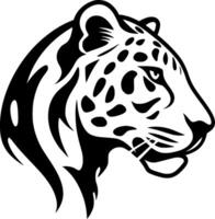 leopardo - negro y blanco aislado icono - vector ilustración