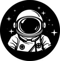 astronauta, negro y blanco vector ilustración