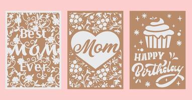 Postcard Set Layered Templates vector