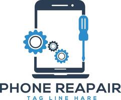 Phone repair logo for your company or shop vector