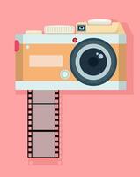 Rertro vintage camera flat illuatrstion vector classic style