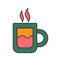 taza icono diseño. con un sencillo línea y color ilustración diseño vector