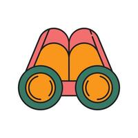 Binoculars Icon Design. with a simple line and color illustration design vector