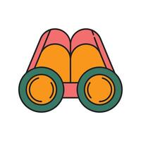 Binoculars Icon Design. with a simple line and color illustration design vector