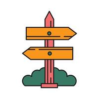 Direction Icon Design. with a simple line and color illustration design vector