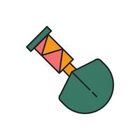 Shovel Icon Design. with a simple line and color illustration design vector