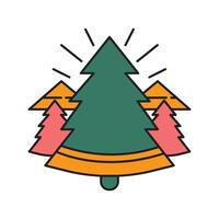 pino árbol icono diseño. con un sencillo línea y color ilustración diseño vector