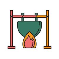 agua Cocinando icono diseño. con un sencillo línea y color ilustración diseño vector