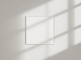 Minimal picture poster frame mockup on white wall photo