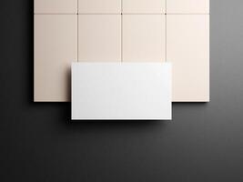 blanco blanco 3d negocio tarjeta modelo 3d hacer ilustración para burlarse de arriba y diseño presentación. foto