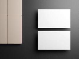 blanco blanco 3d negocio tarjeta modelo 3d hacer ilustración para burlarse de arriba y diseño presentación. foto