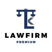 Initial Letter LK Law Firm Icon Vector Logo Template Illustration Design