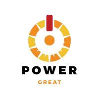 Power Button Sun Icon Logo Design Template vector