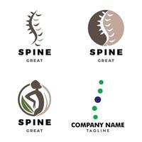 Set of Spine Icon Logo Design Template vector