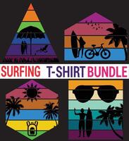 Surfing T-shirt Design Bundle vector